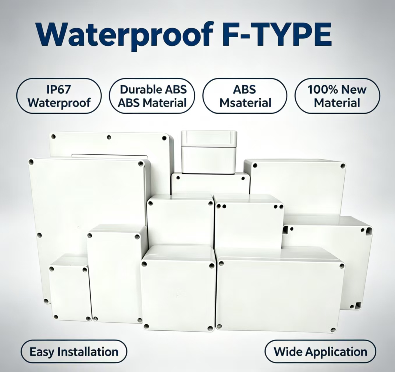 Outdoor Power Supply Box - F‑Type New ABS IP67 Waterproof Junction