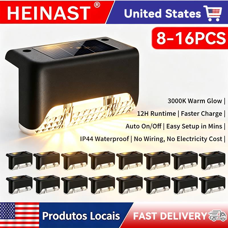 Outdoor Power Lead Cover - 8/16 Pack Upgraded Solar Step Lights