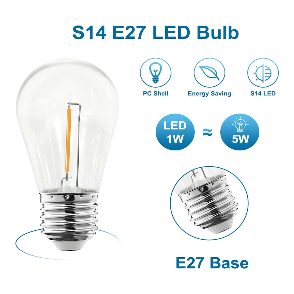 2026 New S14 E27 Filament LED  - Outdoor Power Lead Cover review and price
